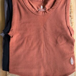 FP Movement by Free People Ribbed Muscle Tank in Rust